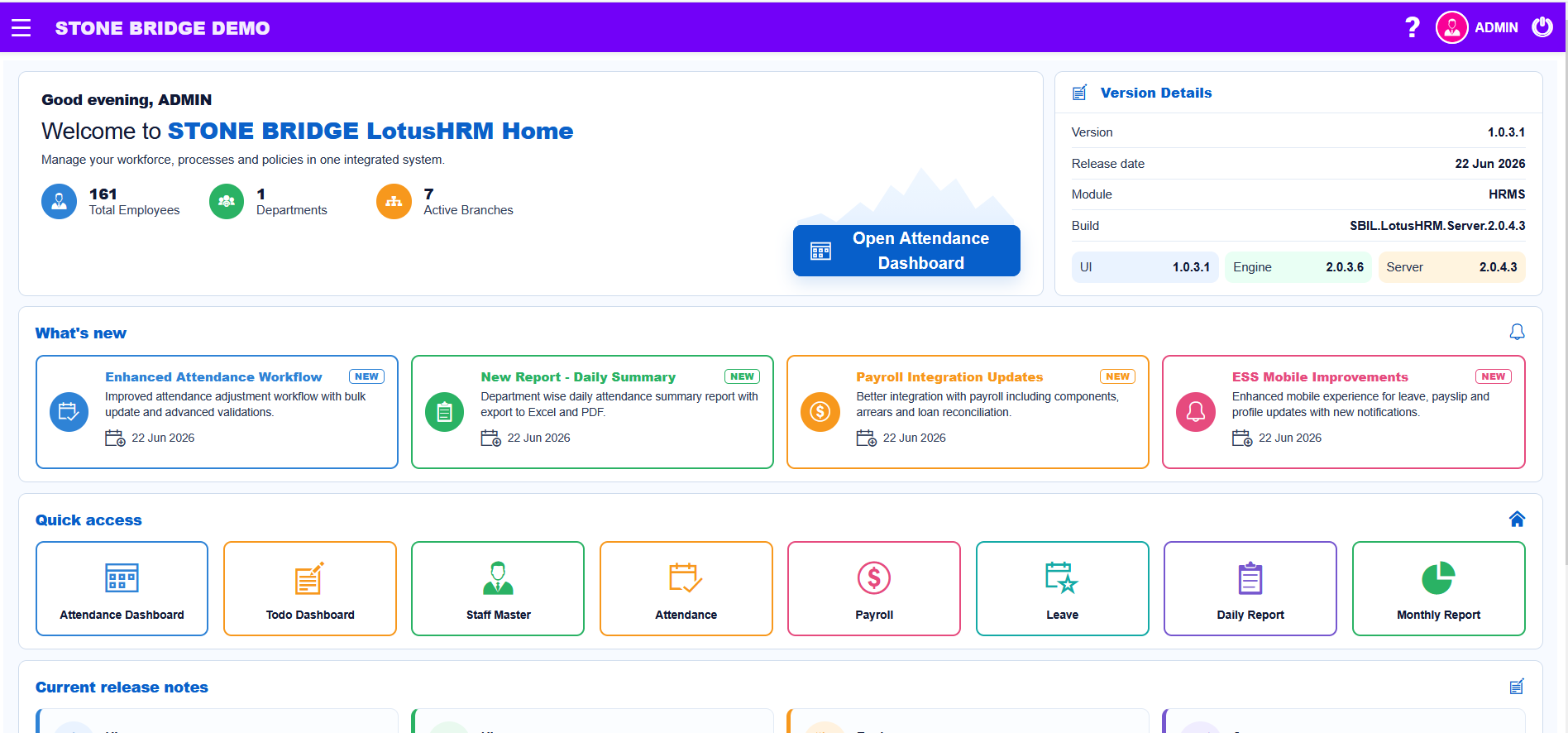 LotusHRM workforce management features