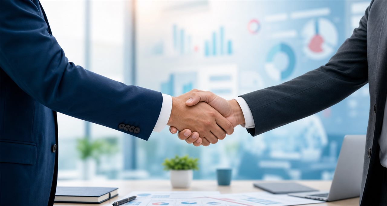 Business handshake for STONE BRIDGE LotusHRM partners